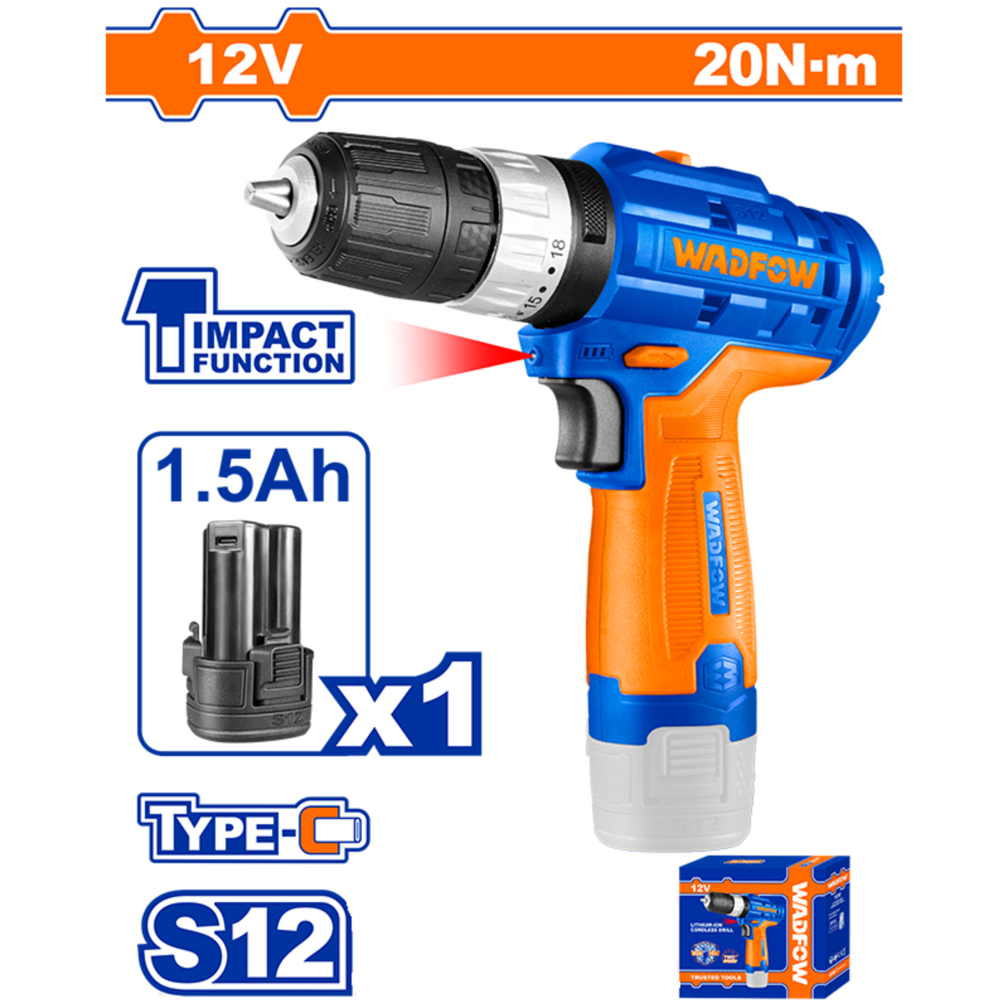 TALADRO DE IMPACTO INALÁMBRICO 12V