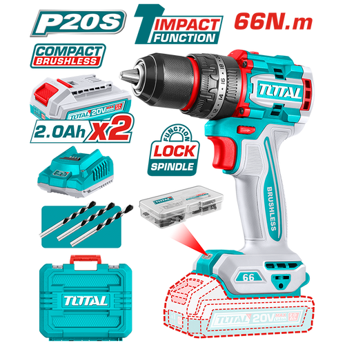 TALADRO DE IMPACTO INALÁMBRICO 20V 1/2" 66NM