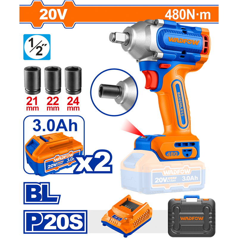 LLAVE DE IMPACTO INALÁMBRICA 20V 480Nm