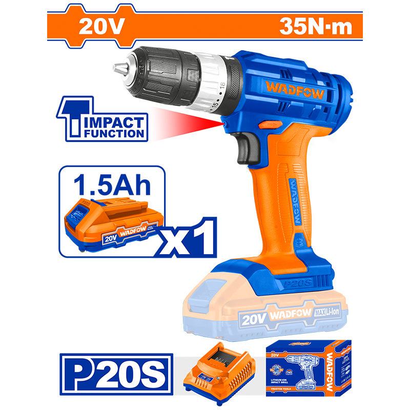 TALADRO DE IMPACTO INALÁMBRICO 20V 35NM